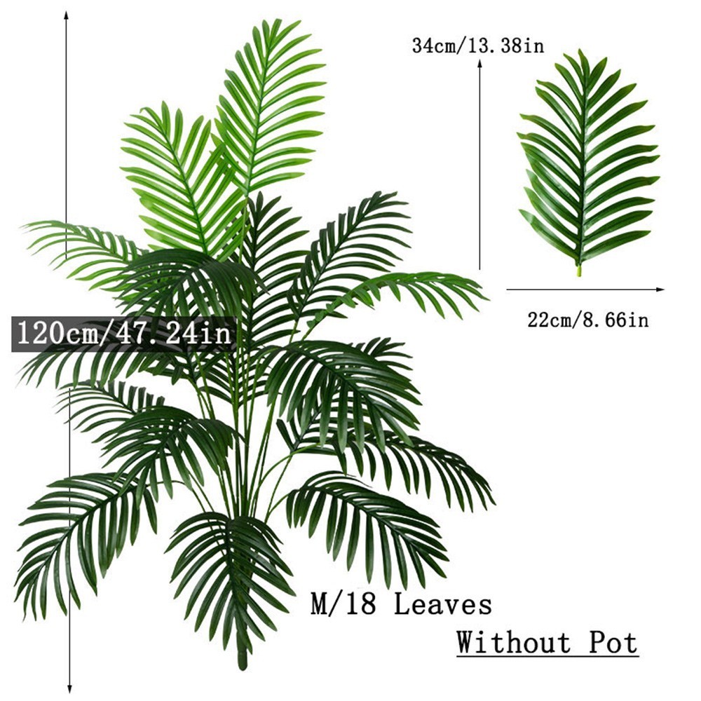 Large Artificial Palm Tree 90-120cm Fake Tropical Plant Indoor Home Office Decor