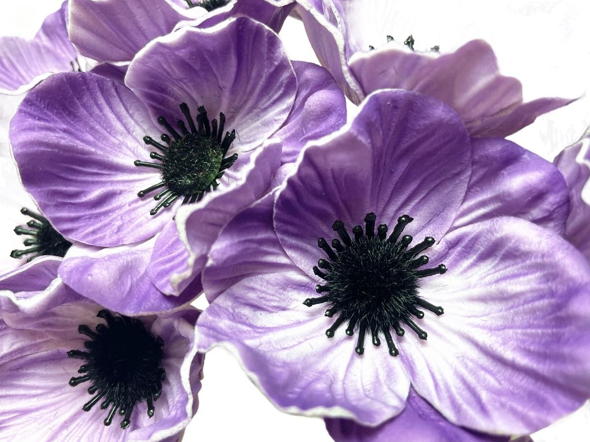 14Pcs Real Touch Anemone Poppy Bouquet for Artificial Flower Decor Kitchen Ta…