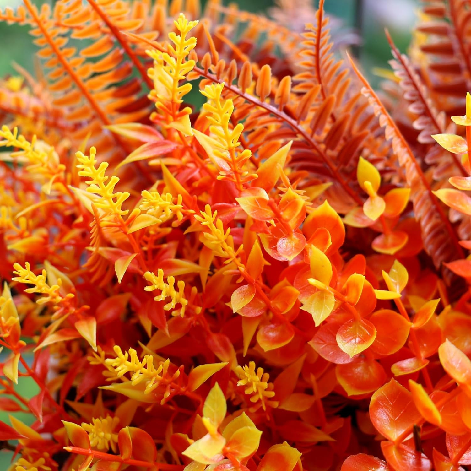 18PCS Artificial Fall Flowers Mums Plants for Outdoor Autumn Decoration UV Resis
