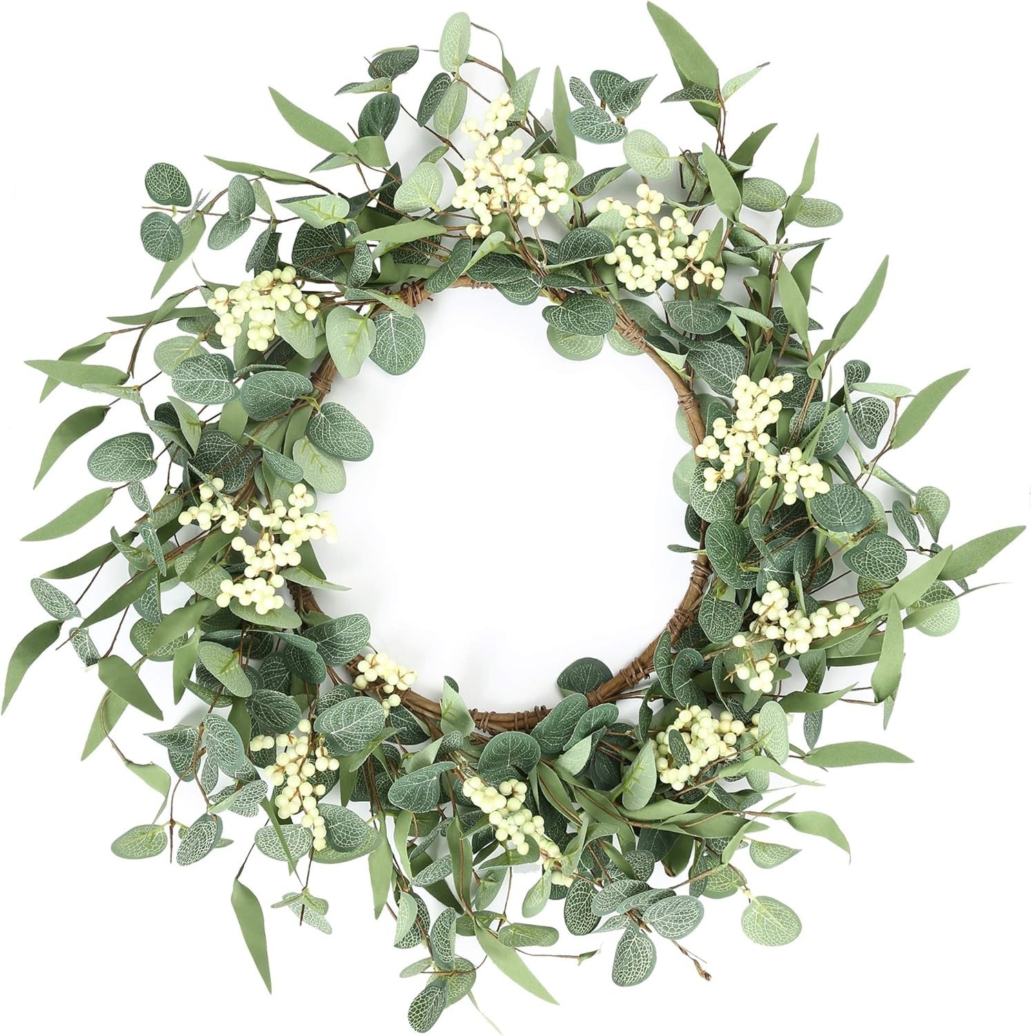 20” Eucalyptus Wreath Green Decor Indoor Outdoor Spring Summer Fall