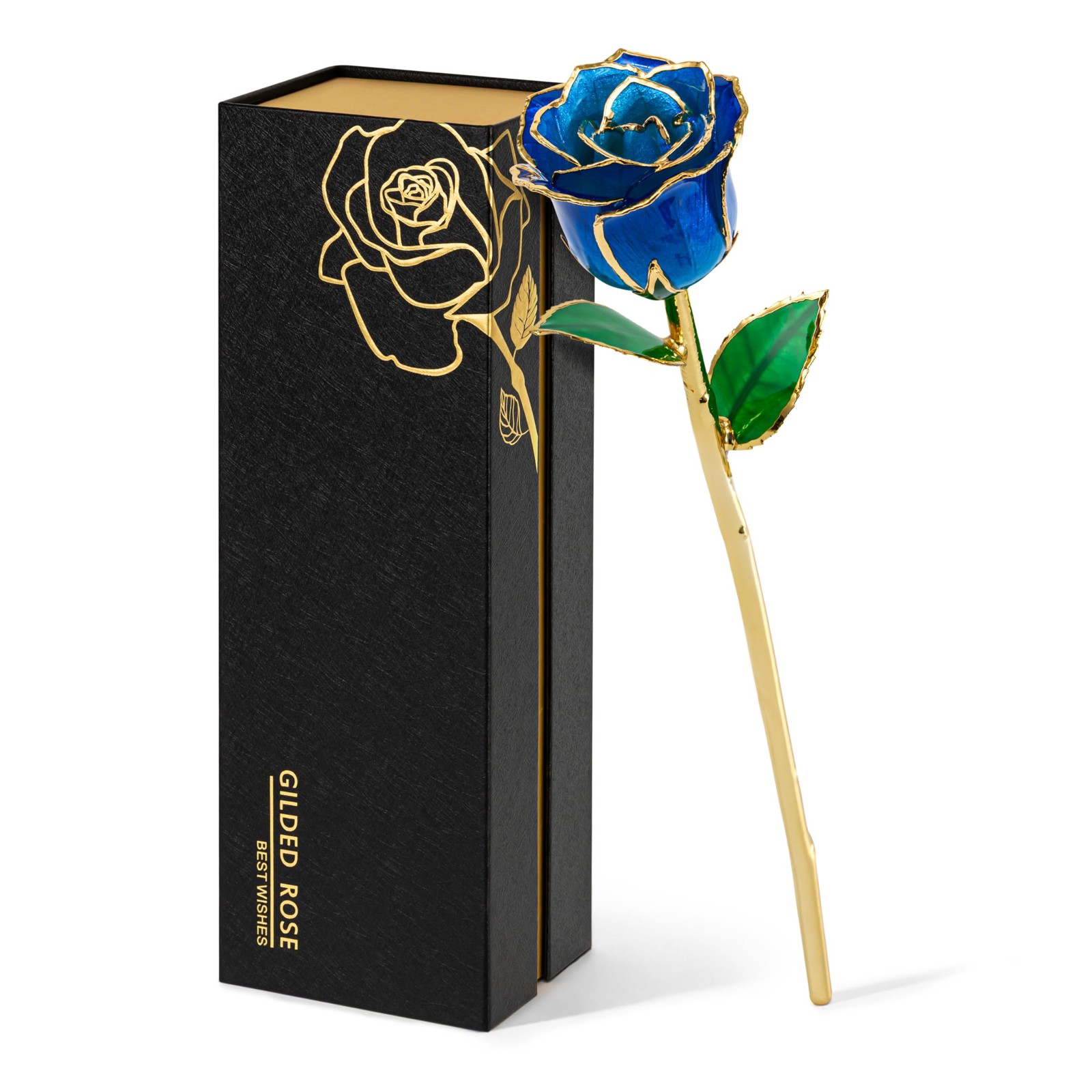 Real 24K Gold Dipped Realistic Rose – Timeless Lifelike Bloom with Heart Puzz…