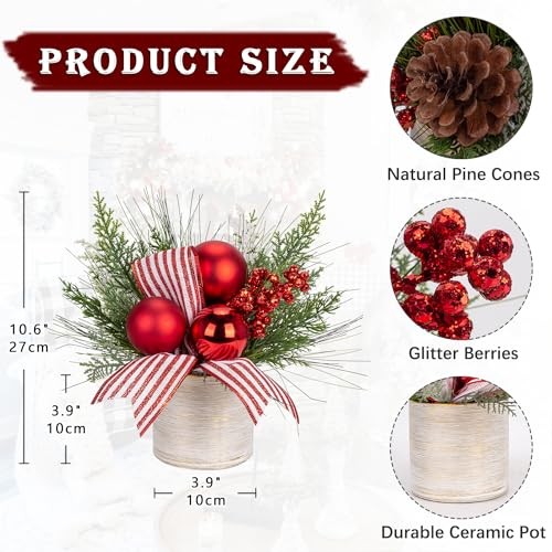 Small Christmas Tree 11” Artificial Mini Tabletop Christmas Tree Style 1