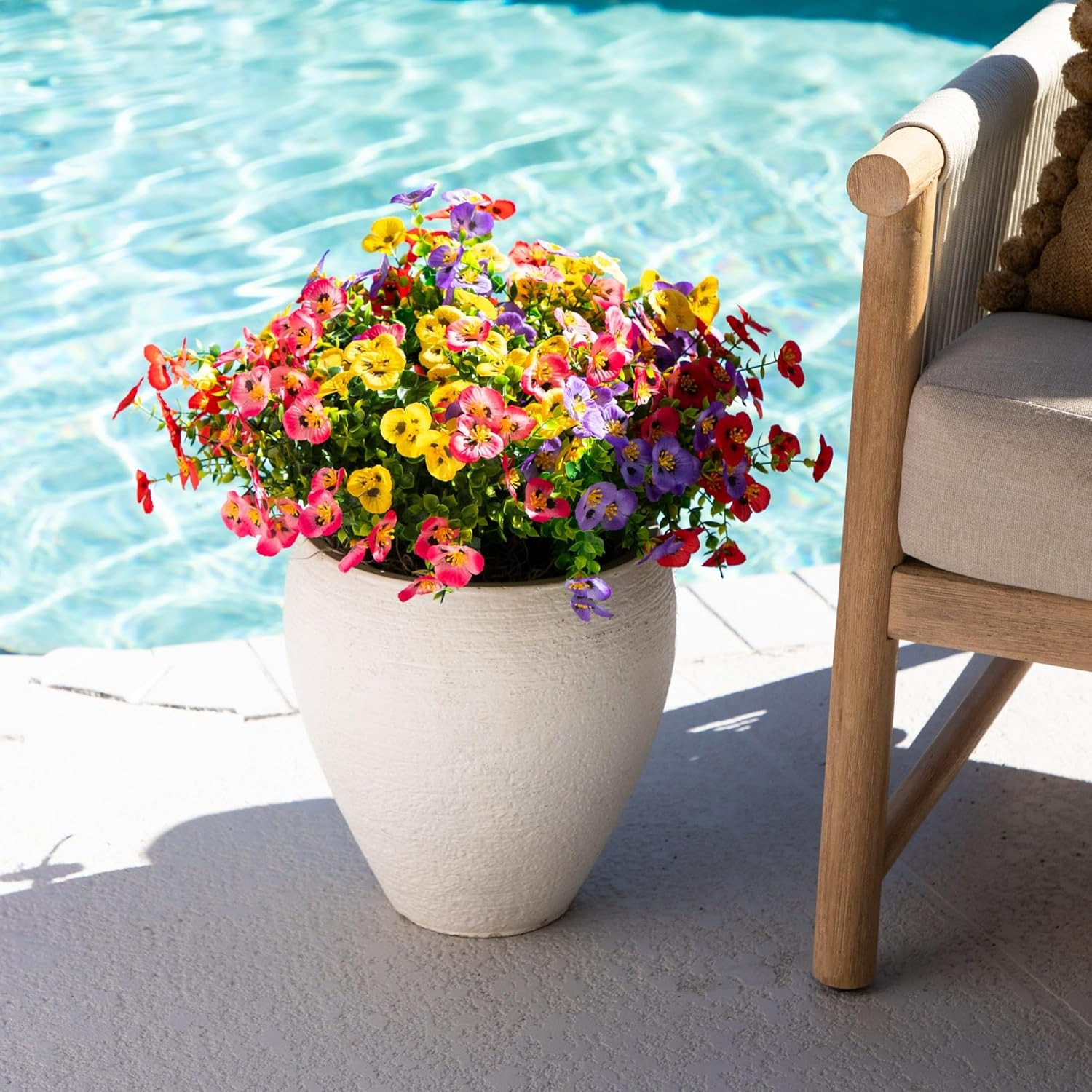 13In. UV Resistant Artificial Pansy Bush (Indoor/Outdoor) – Set of 12