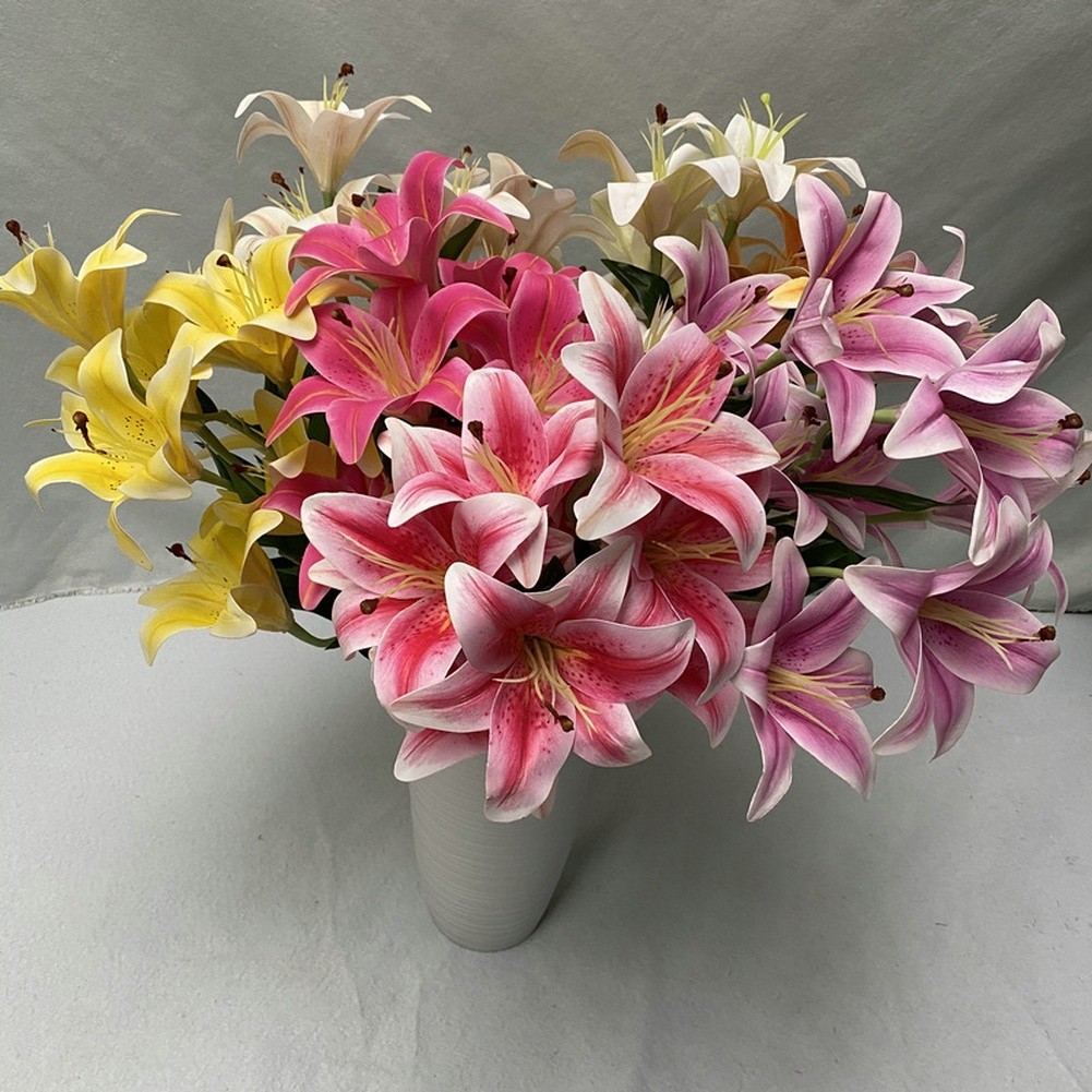 for real Touch Artificial for lily Flowers for Wedding Decor Photography 59cm