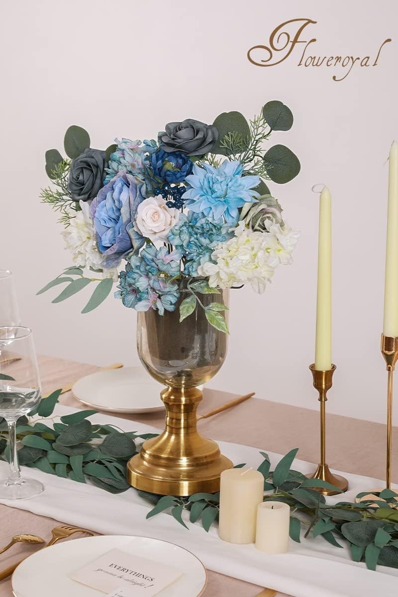 Gorgeous Dusty Blue Mixed Artificial Flowers – Ideal for Events & Home Styling