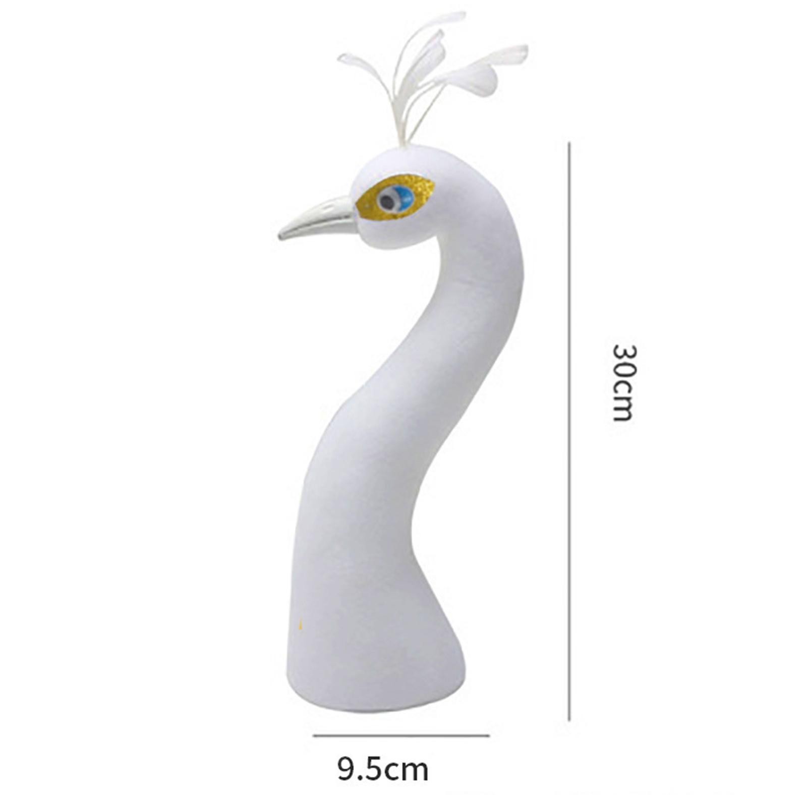 Peacock Mannequin Head Collectible Sculpture Suitable for Home Cabinet Bookshelf