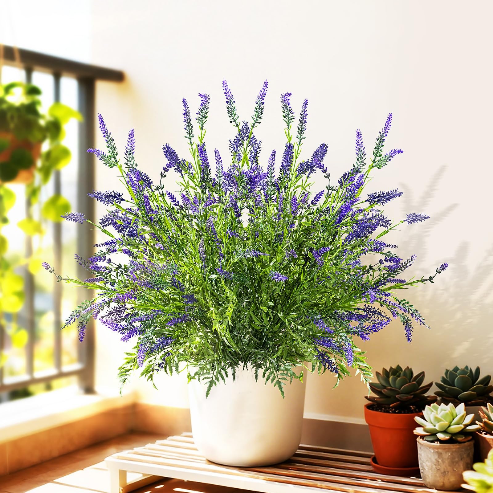 2 Bundles Artificial Lavender Flower Artificial Greenery Stems Fake Lavender …