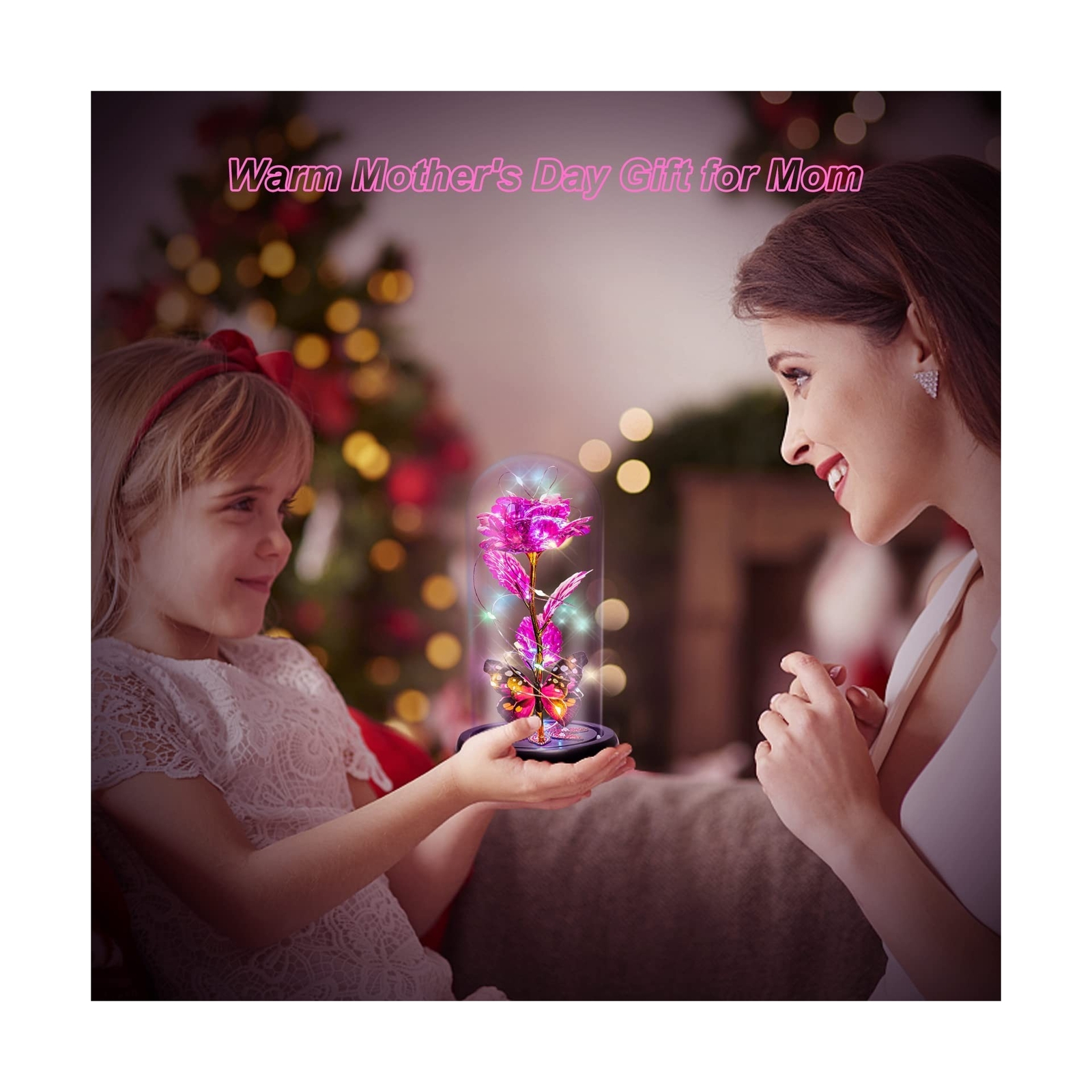 Womens Gifts for Christmas Galaxy Glass Rose Forever Eternal Crystal Flower B…