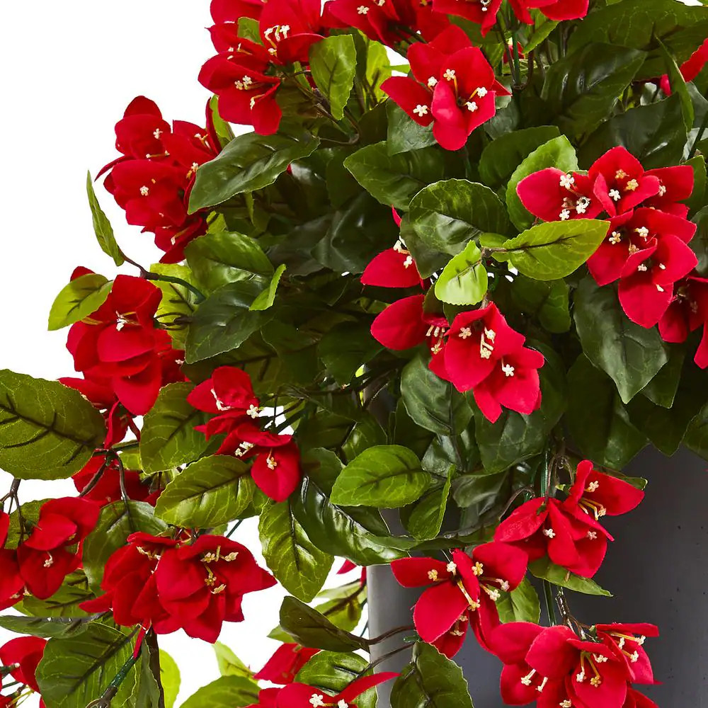 Indoor/Outdoor 26 In. Bougainvillea Artificial Plant in Planter UV Resistant