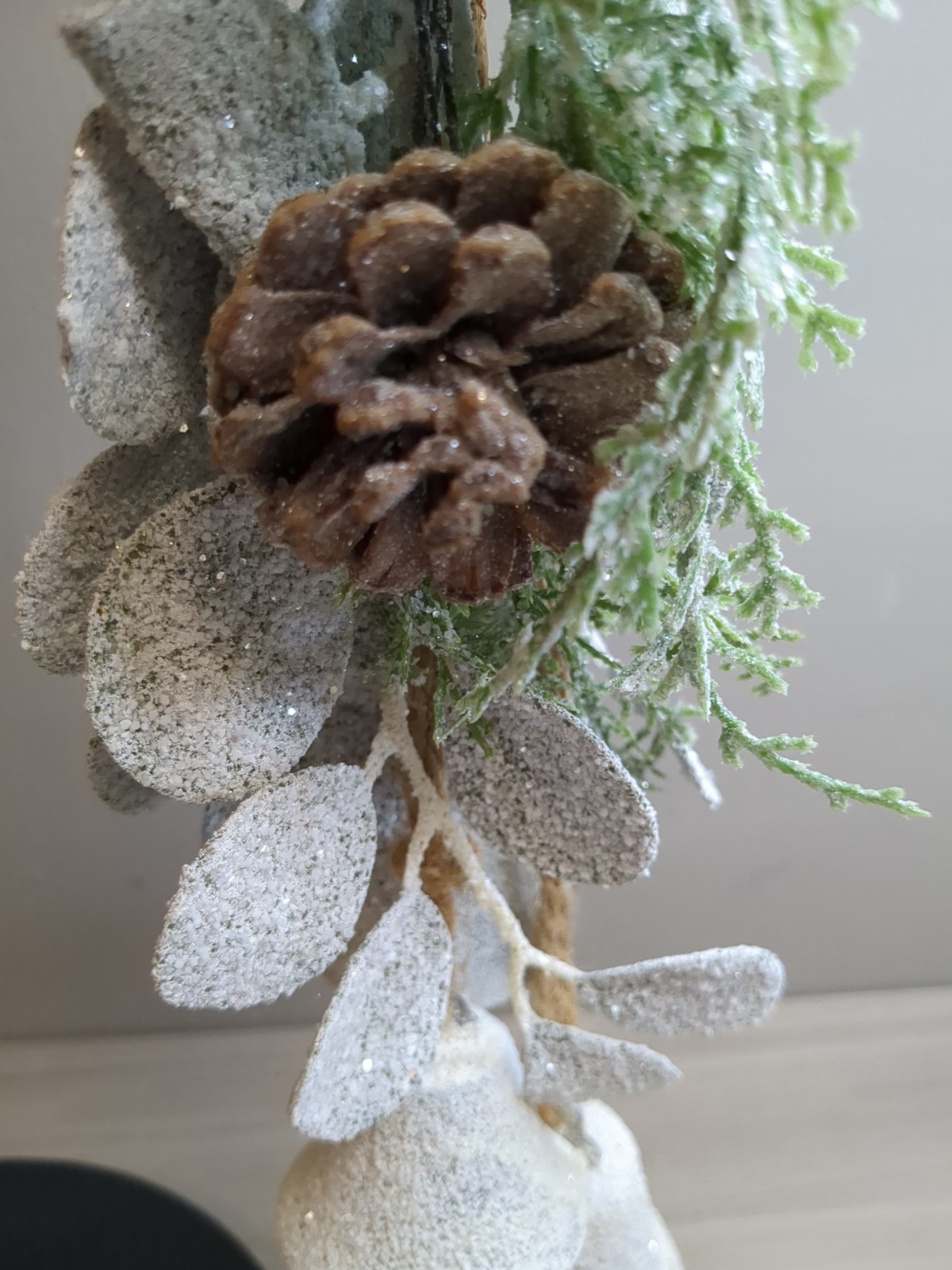 Hanging Silver Dollar Eucalyptus With Bells Teardrop Door Hanger