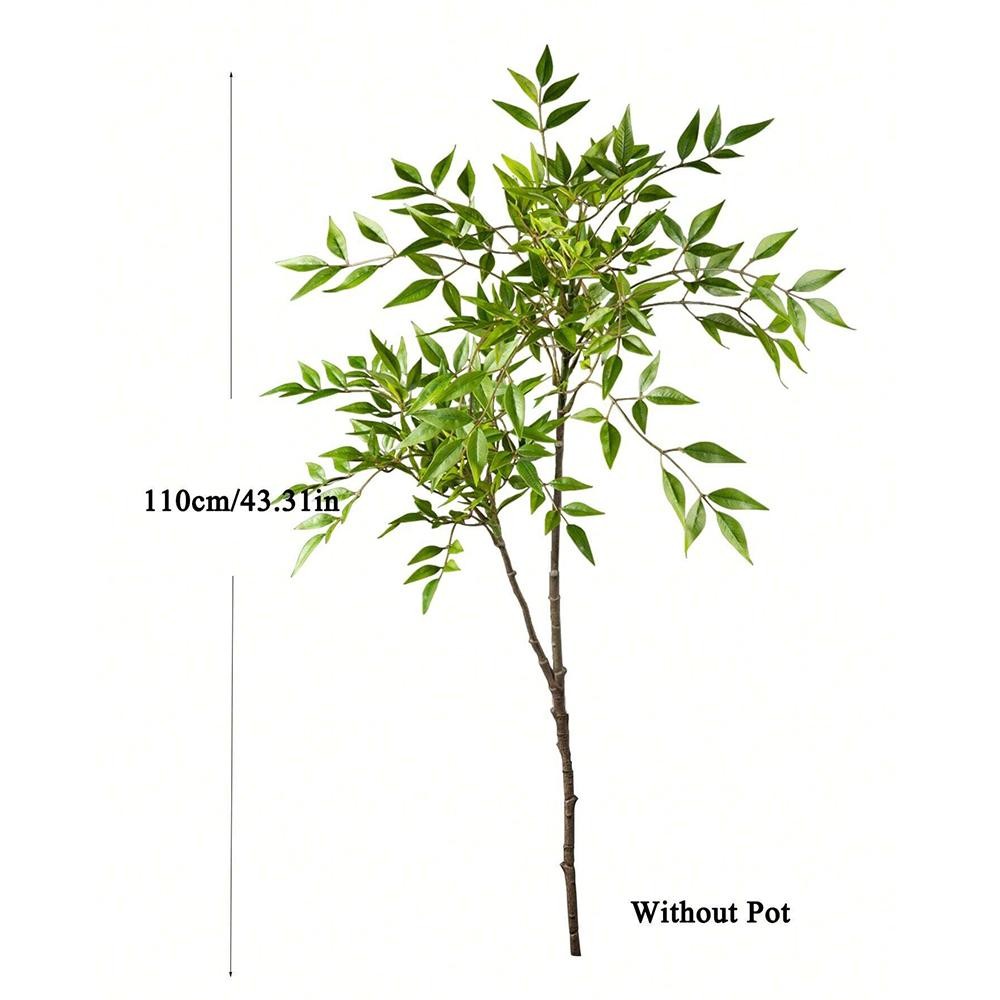 75 140cm Artificial Nandina Tree Green Tall Faux Branches Home Office Decor