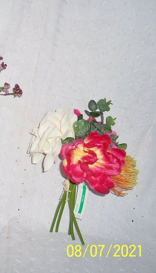 FLORAL SILK BOUQUET ROSES, BLUE PURPLE ARRANGEMENTS TABLE DECORATION: U CHOOSE