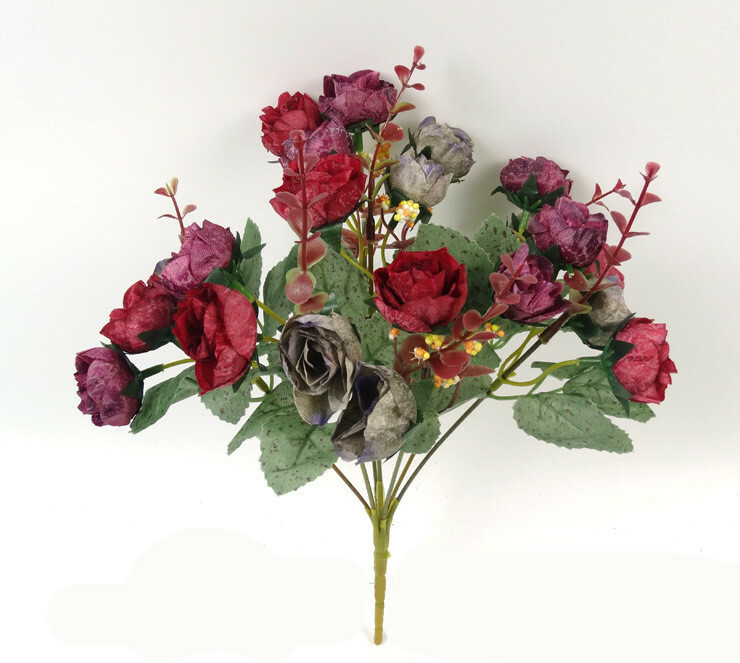 21pc/Bunch Artificial Rose Flowers Bouquet Wedding Party Home Decor Little Rose