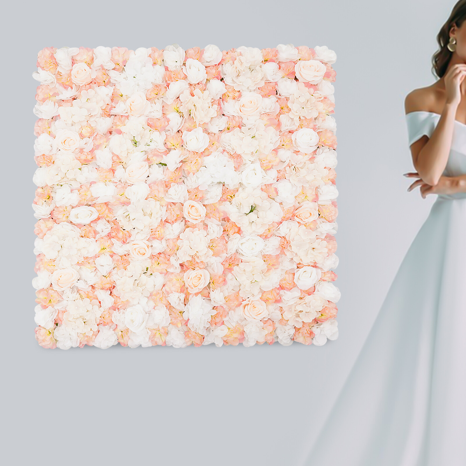 Square Artificial Flower Panels Rose Flower Panels Artificial Flower Wall Decor