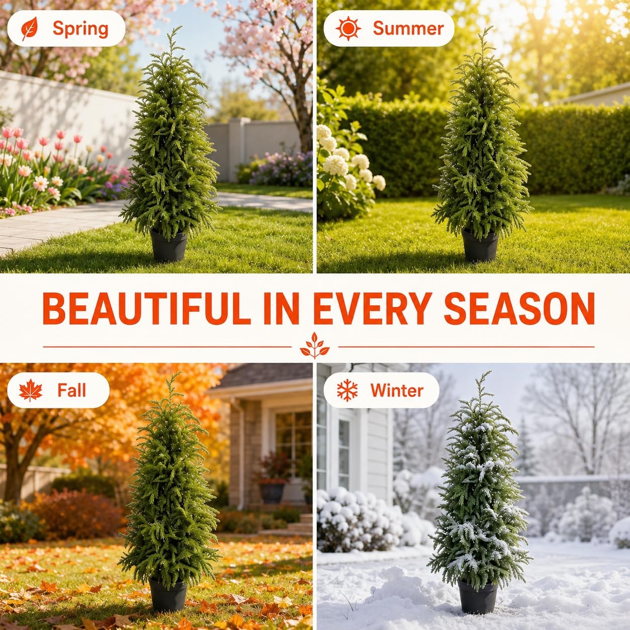 4FT Lighted Artificial Norfolk Pine Tree Outdoor with Lights｜Artificial Topia…