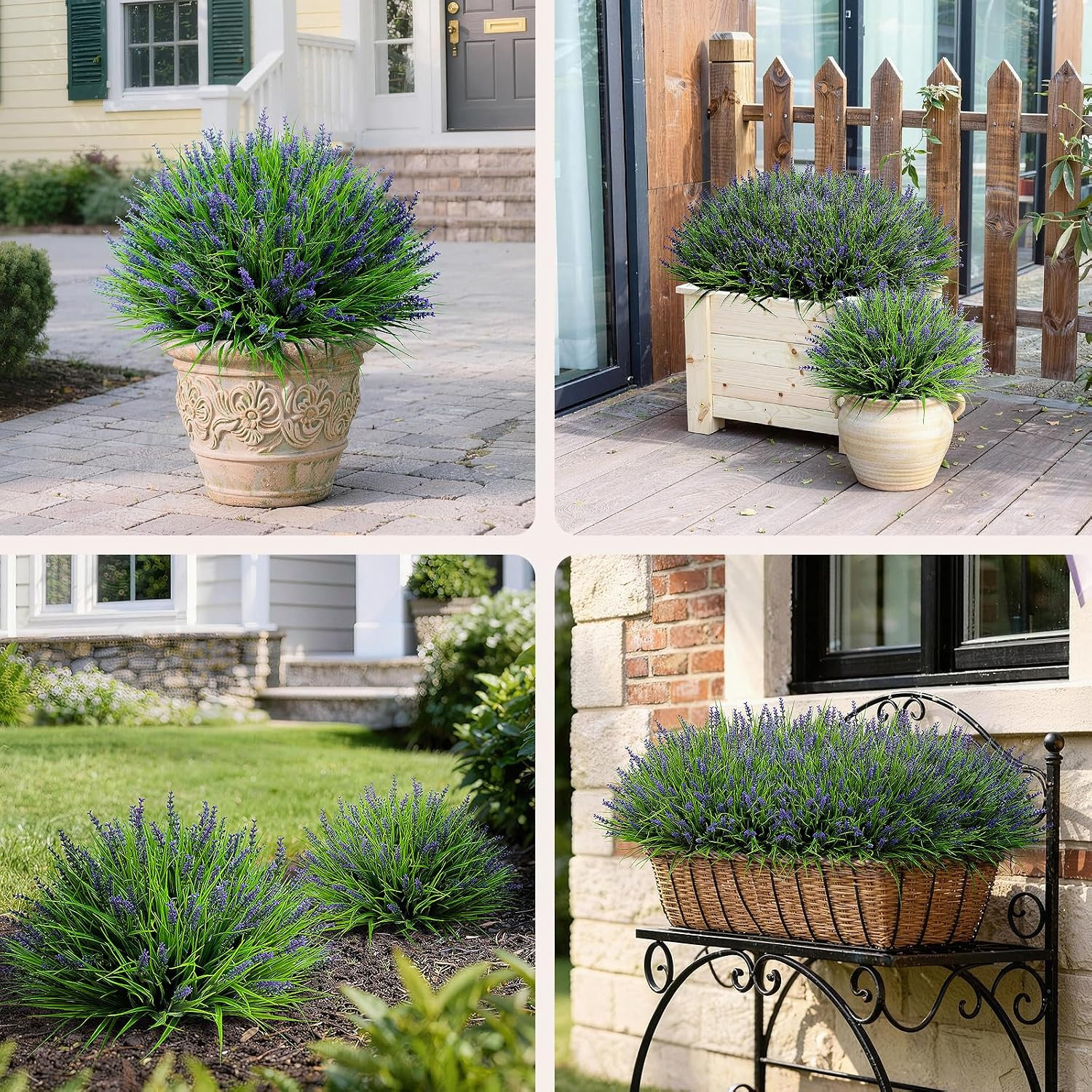 alyptus Artificial Plants Outdoor Fake Monkey Grass with Flowers for Pot