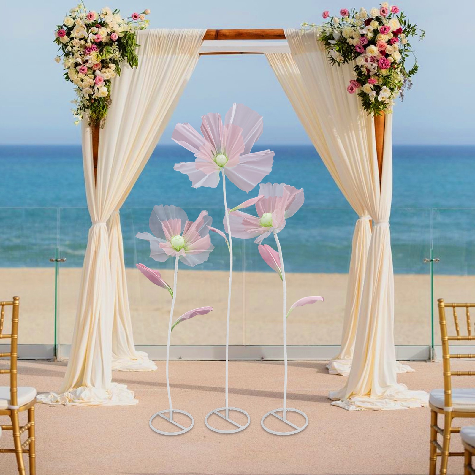 Giant Artificial Flower Decoration for Wedding Background, Artificial Flowers