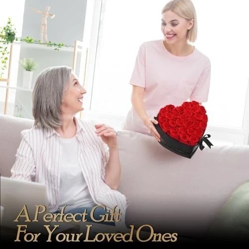 Preserved Roses Box 27 Eternal Flowers Gift for Women Mom Wife Girlfriend
