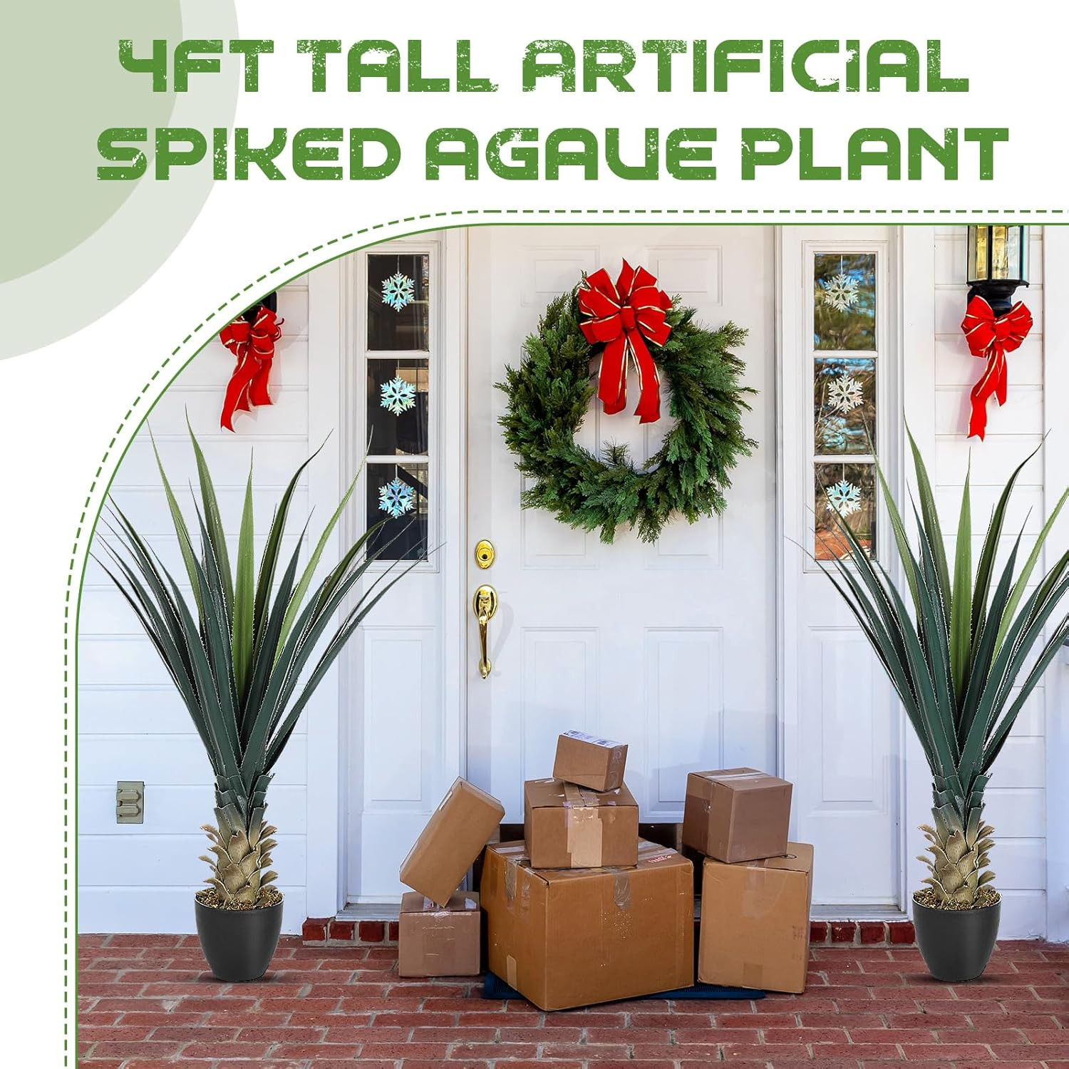 4Ft Tall UV Resistant Faux Agave Plant – Realistic Indoor/Outdoor Decor
