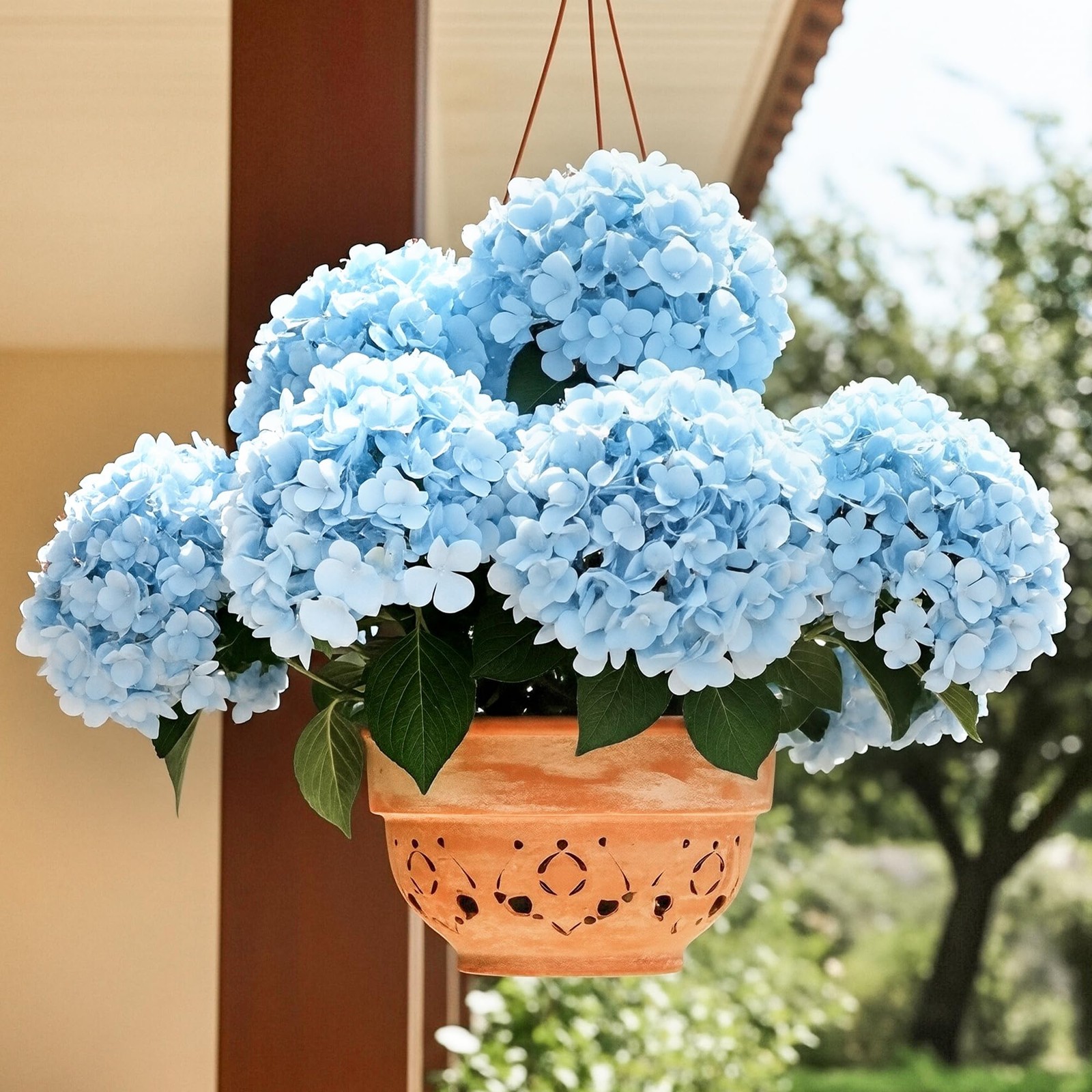 6 Bundles Hydrangea Artificial Flowers for Outdoors and Indoor, Bulk 30 Heads