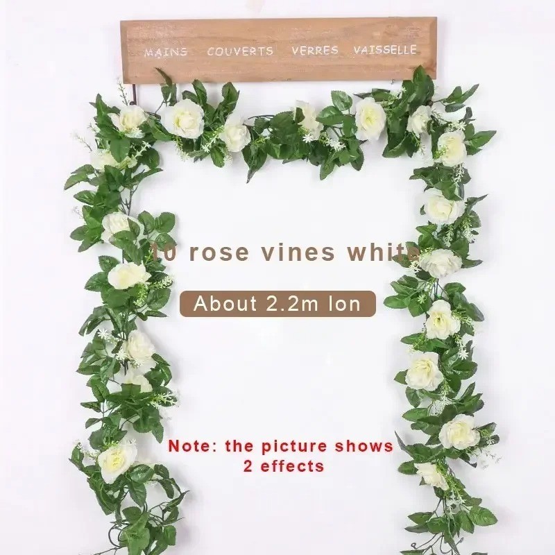 2.2M Artificial White Flower Hanging Vine Garland Wedding Home Decor Set