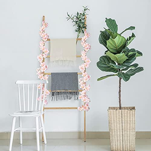 Sggvecsy Cherry Blossom Garland Artificial Cherry Flower Vines 4 Pack Hanging