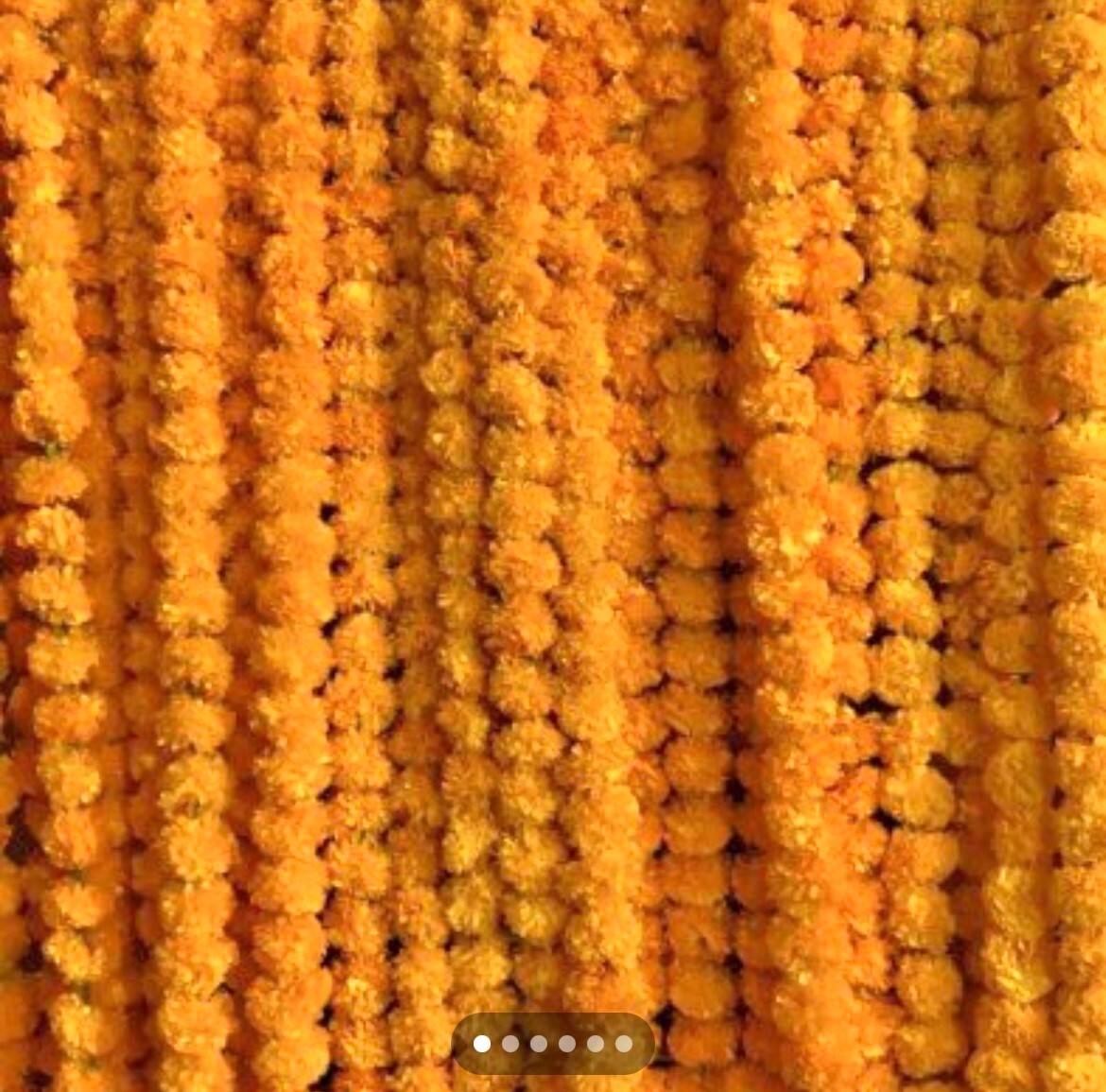 5 String Set 5 ft long Marigold garland Home Decor Indian Wedding Diwali Decor