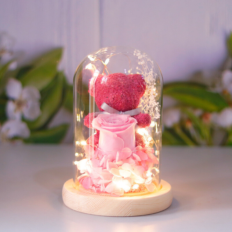Valentine’s Day Gift- Teddy Bear With Rose And Lights