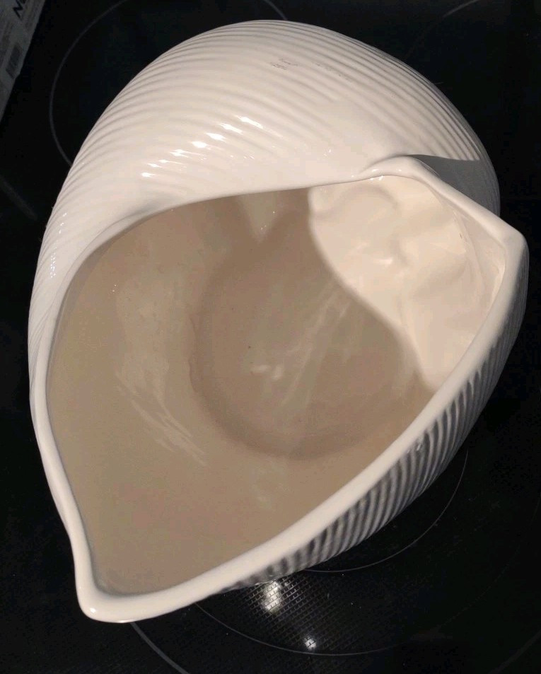 White Ceramic Sea Shell Plant Holder/Container H 9 In. X L 12.5 In X W 8 In. ML