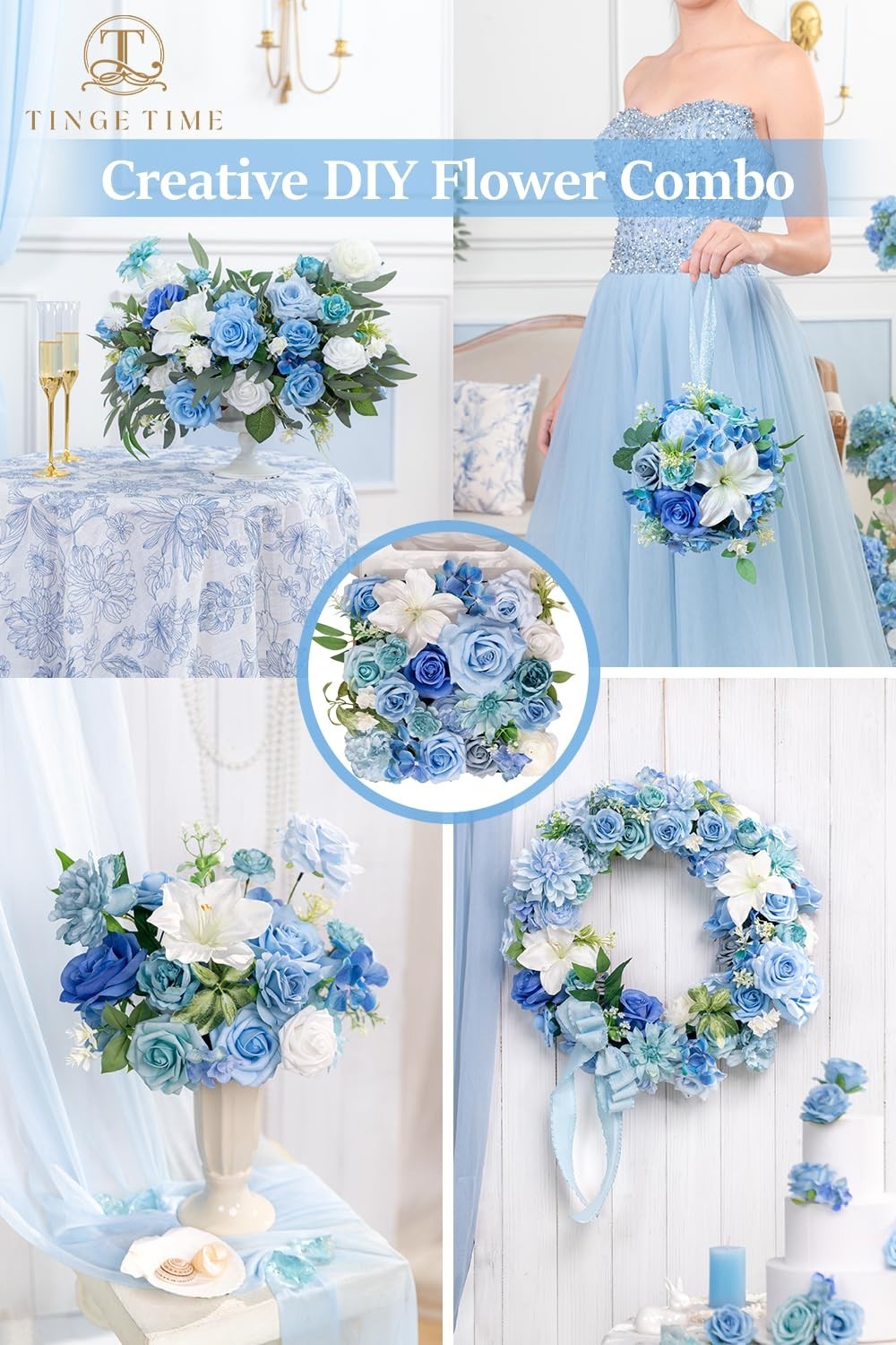 Artificial Flower Combo for DIY Wedding Bouquets, Centerpieces & Home Decor