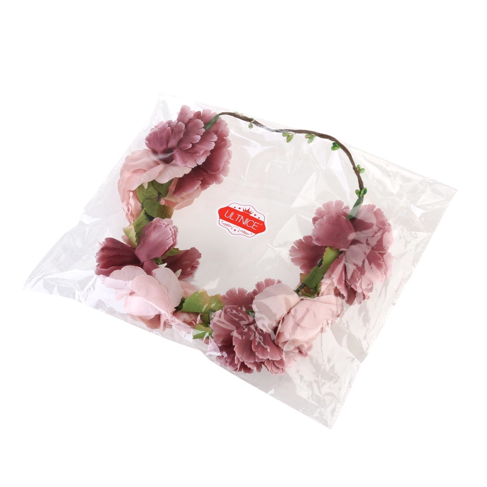 Multicolor Wedding Flower Garland Headband Comfortable Hair Accessories