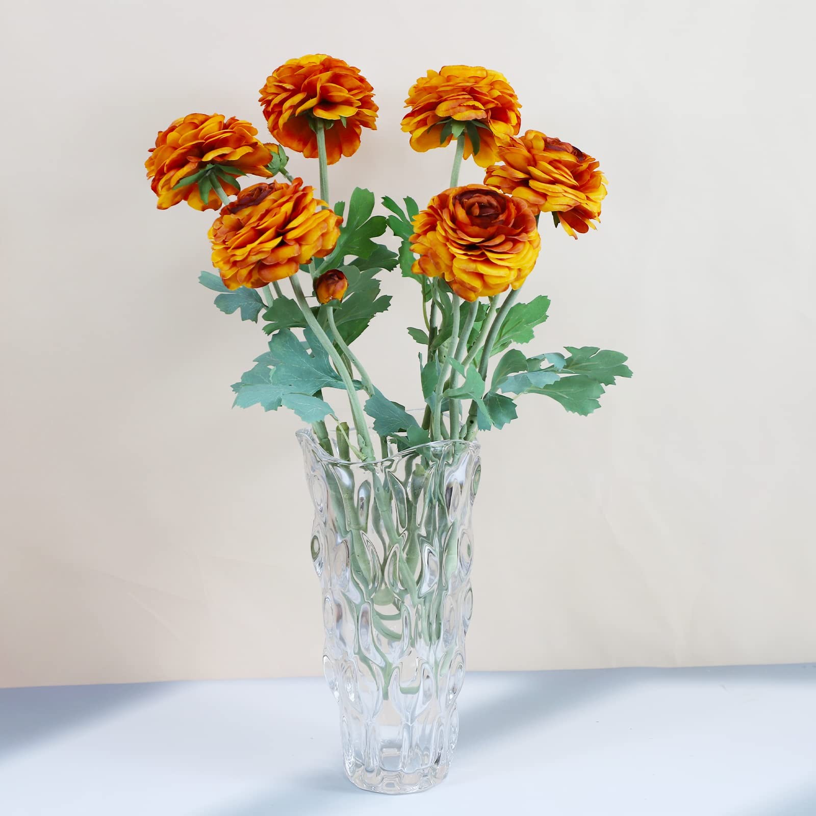 Artificial Flowers Ranunculus Long Stem Buttercup Silk Flowers 6 pcs for Home…