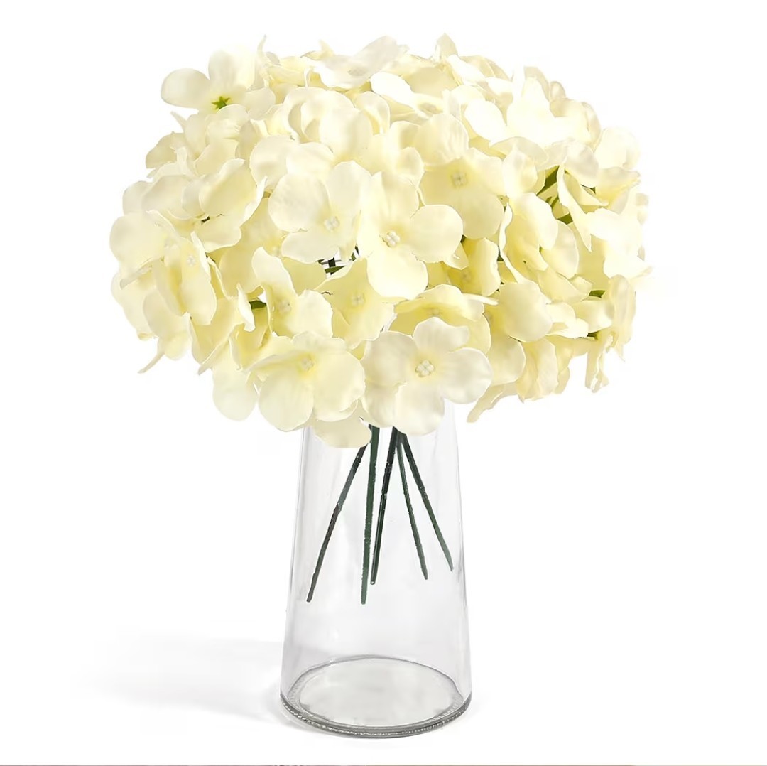 104pc. Silk Hydrangea Artificial Flowers w/Stems Champagne Color New