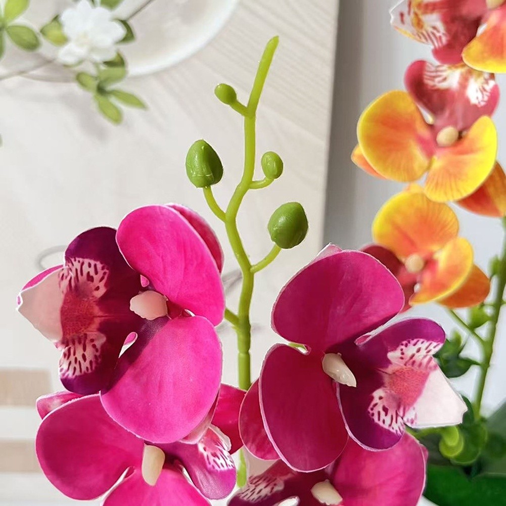 5pcs Phalaenopsis Artificial Flower Potted Plants 29cm for Indoor Outdoor Decor
