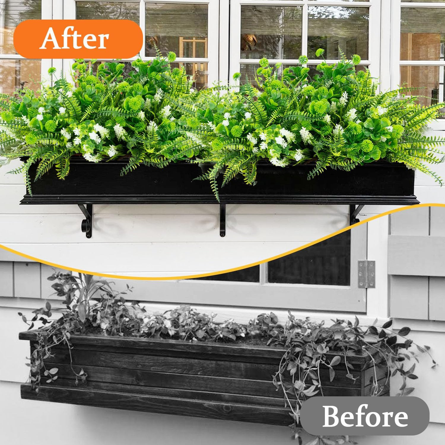 14 Bundles 5 Styles Fake Plants UV Resistant Artificial Outdoor Plant Boston Fer