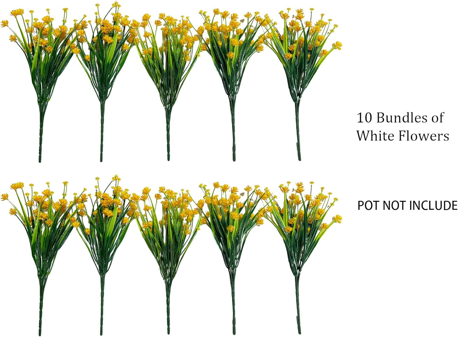 10 Bundles Faux Plastic Flowers No Fade Artificial Flowers Home Decoration Plast