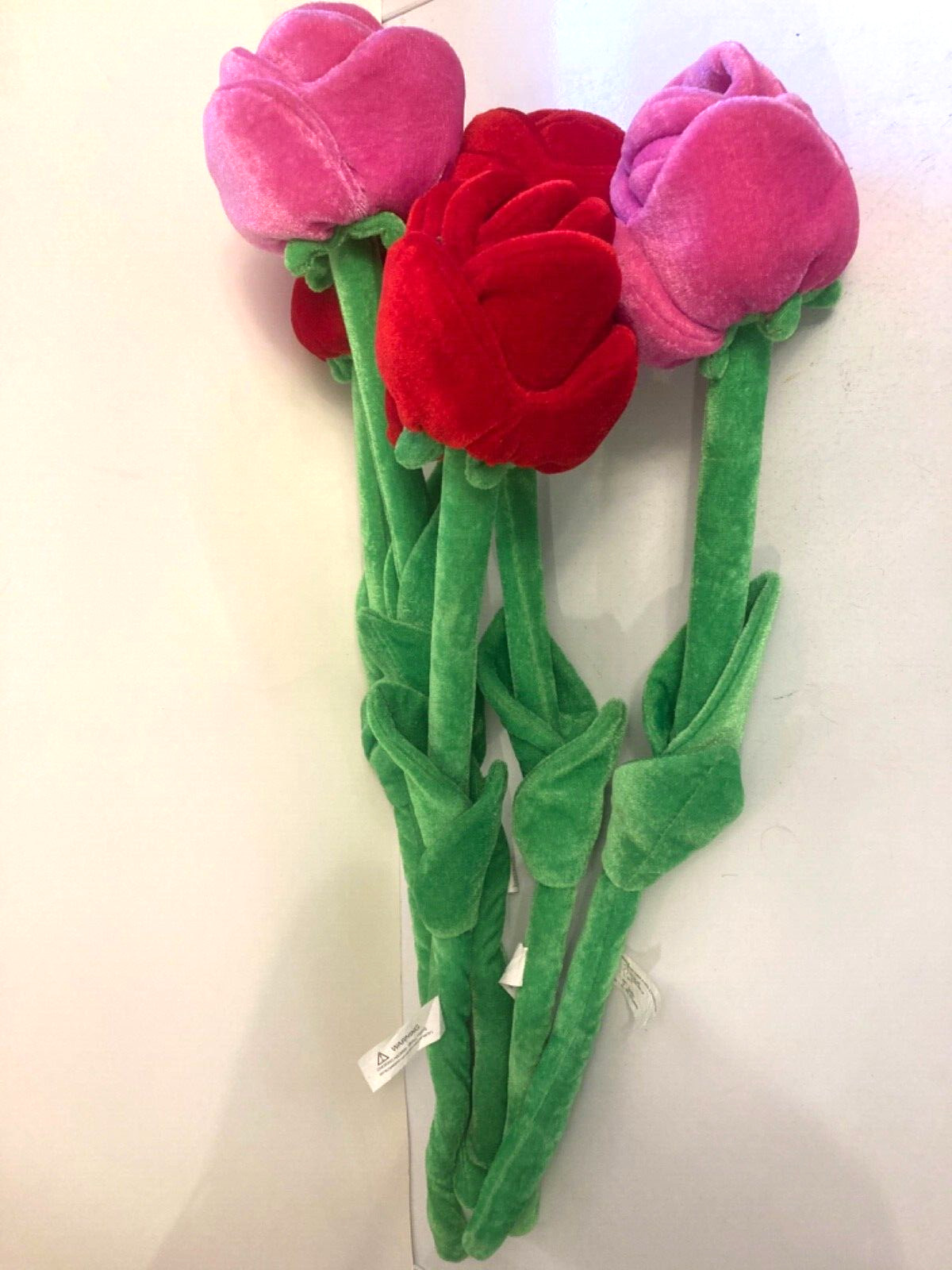 22″ Wired Bendable Long Stem Plush Fabric Rose Red Pink Gifts Pick One