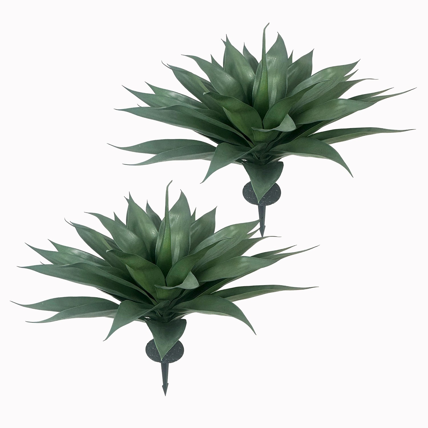 2 Pack Artificial Agave Ground Stakes, Outdoor Garden Landscaping Patio Decor
