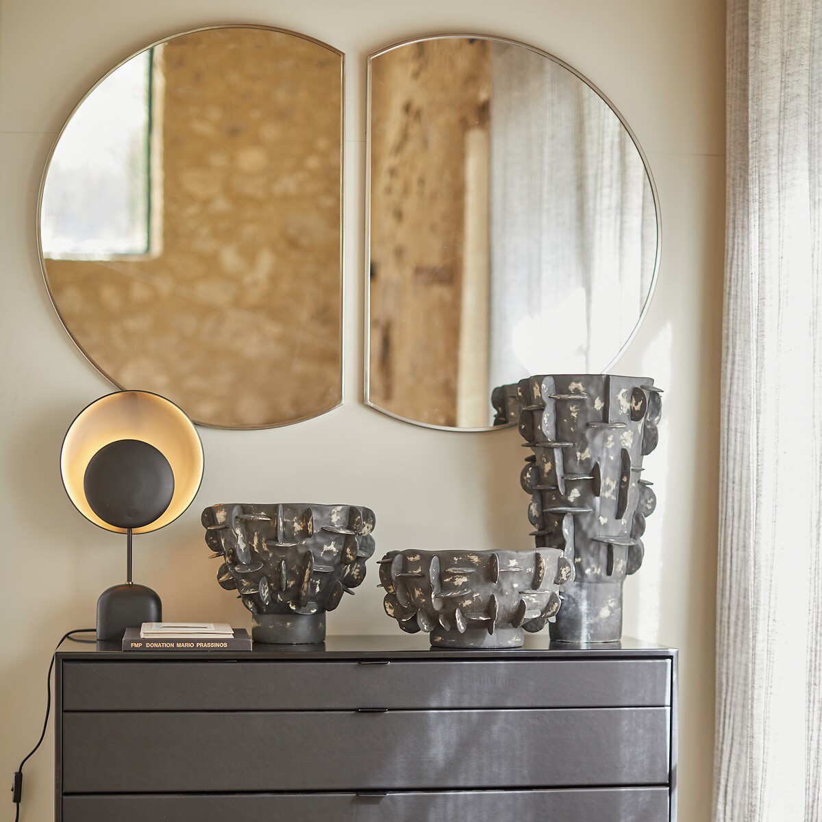 Naton Black and Mocha Metal Table Lamp