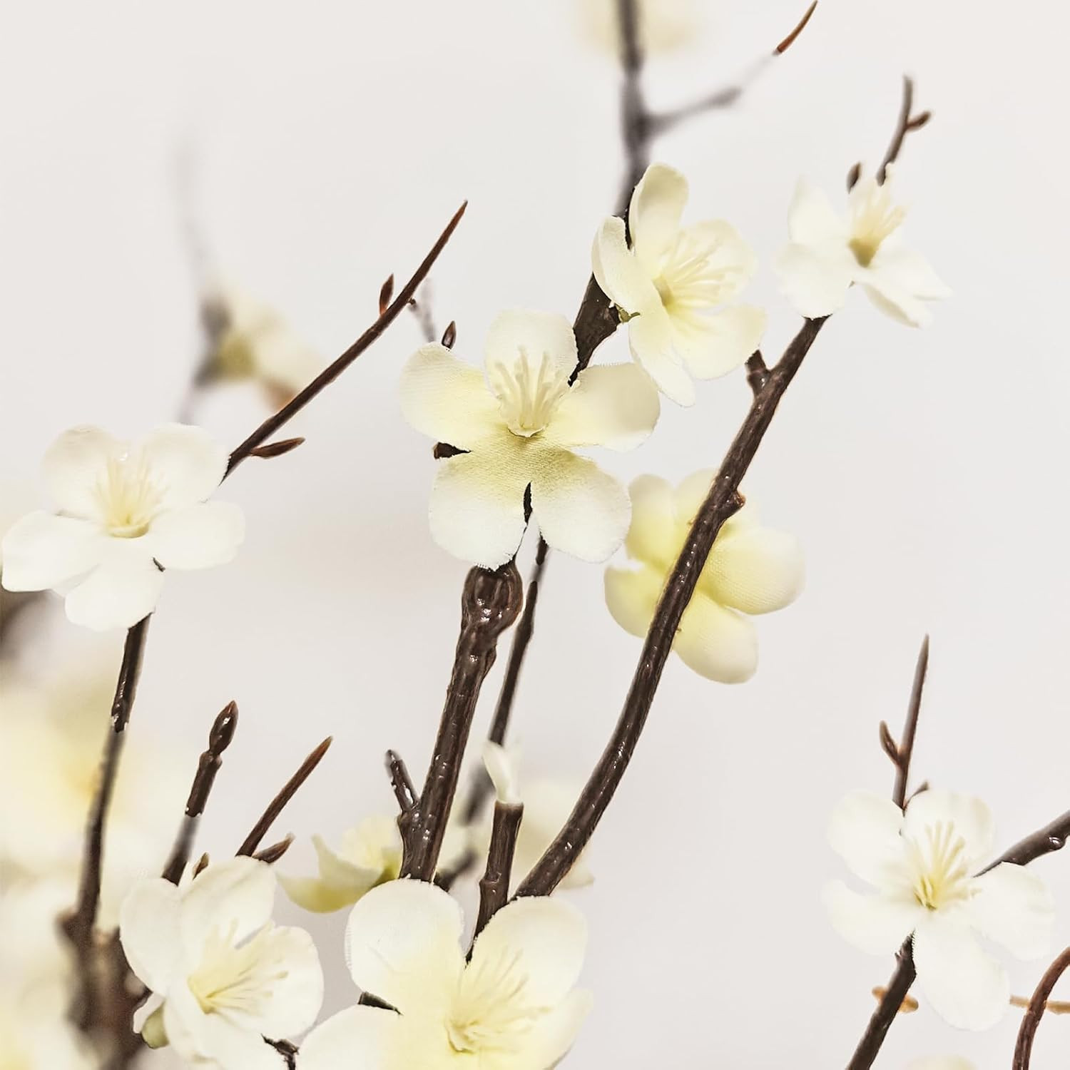 4 Pcs Cherry Blossom Branches 39 Inch White Fake Flowers Spring Decorations for