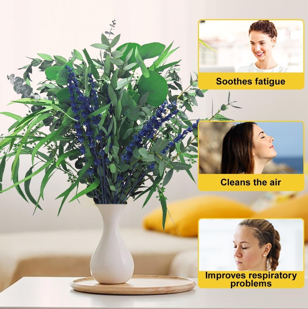 5 Mix Dried Eucalyptus & Lavender Shower Bundle 15–17″ Natural Decor