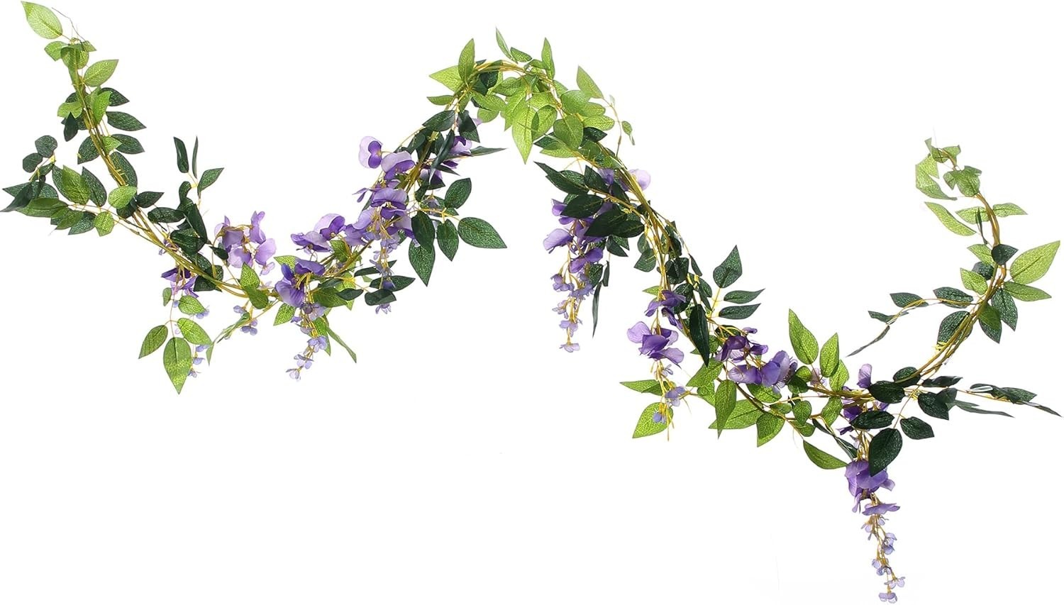 2Pcs 6.6Ft Artificial Flowers Vines Silk Wisteria Artificial Garlands Fake Ha…