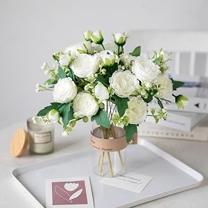 2 Bunches Peony Artificial Flowers Pink Flowers Silk Peonies Bouquets for