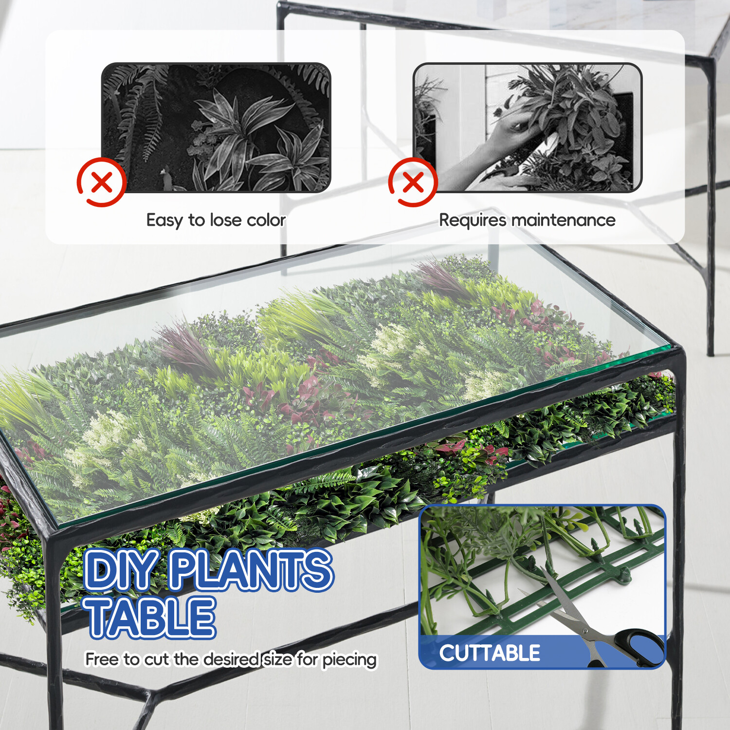 40″ x 40″ Artificial Plant Mat Mixed ABC Fence Panel Wall Hedge Decor 3-Pack #1