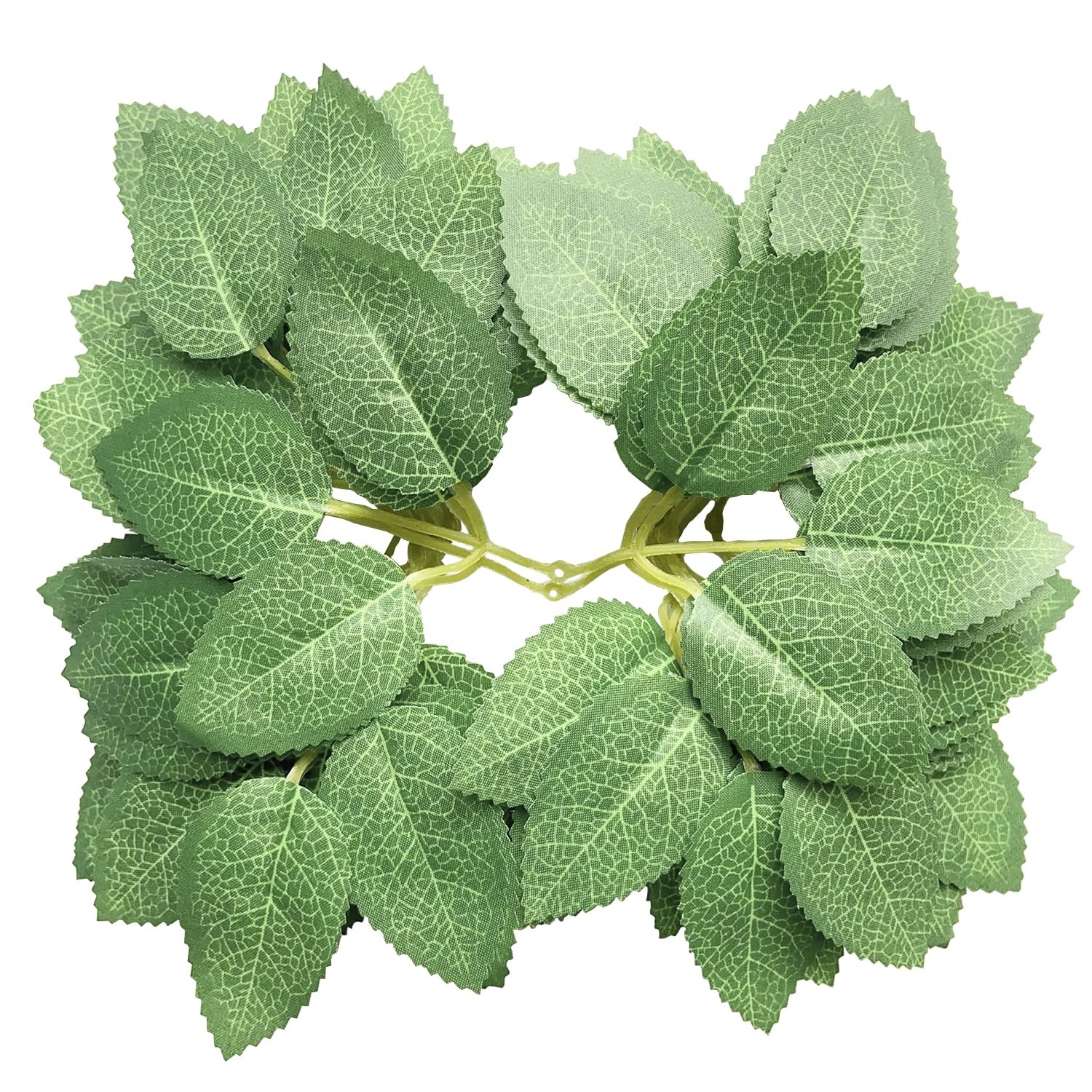 50pcs Artificial Green Leaves Rose Leave Artificial Greenery Fake Rose Flower…