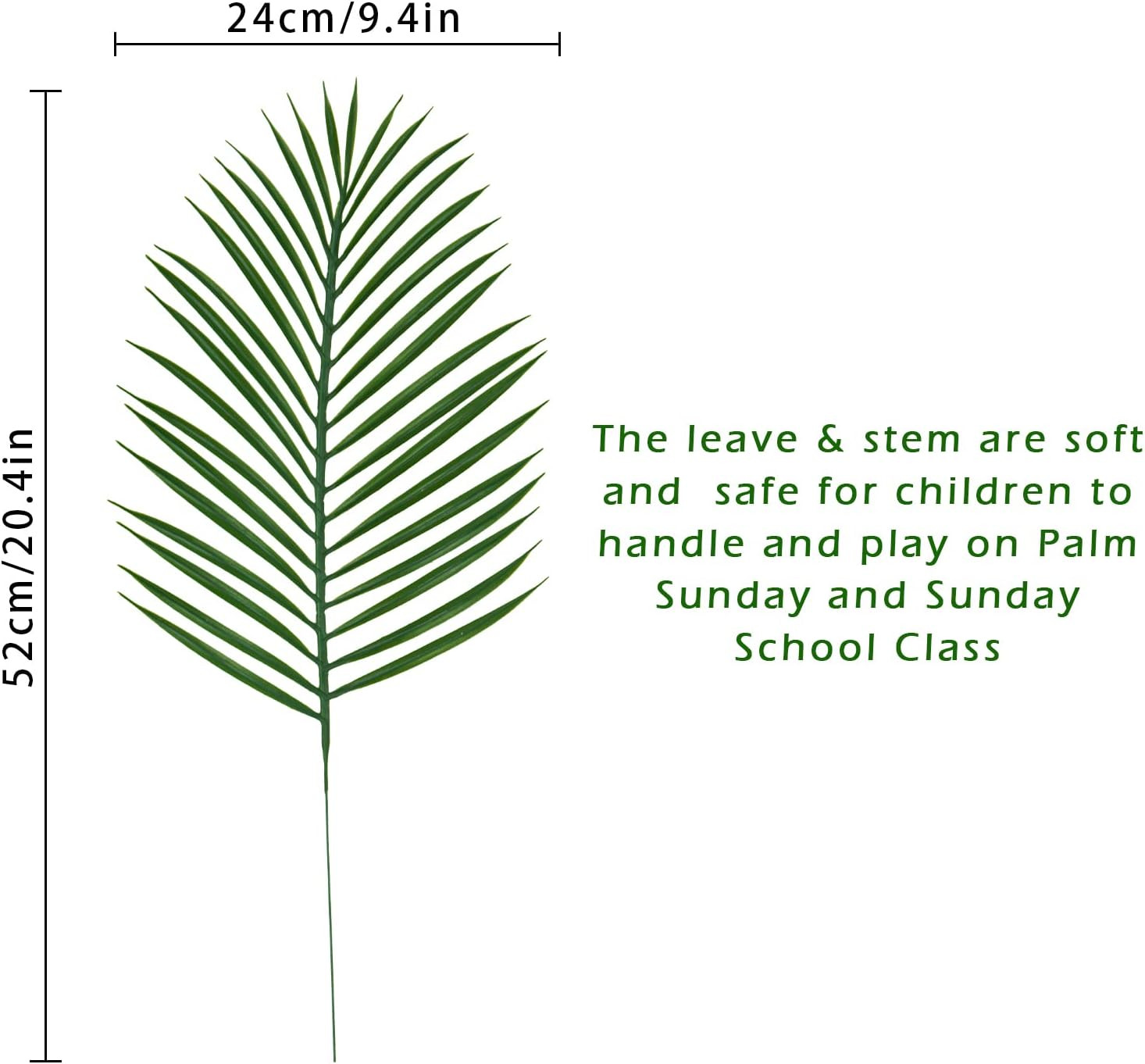 14Pcs Artificial Palm Leaves, 20.4″ Outdoor Faux Palm Fronds Fake Tropical Palm
