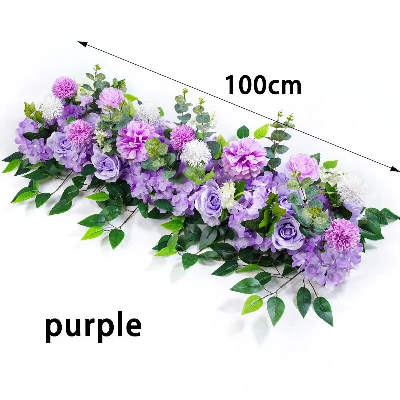 100Cm Luxury White Rose Floral Centerpiece for Wedding & Party Decor