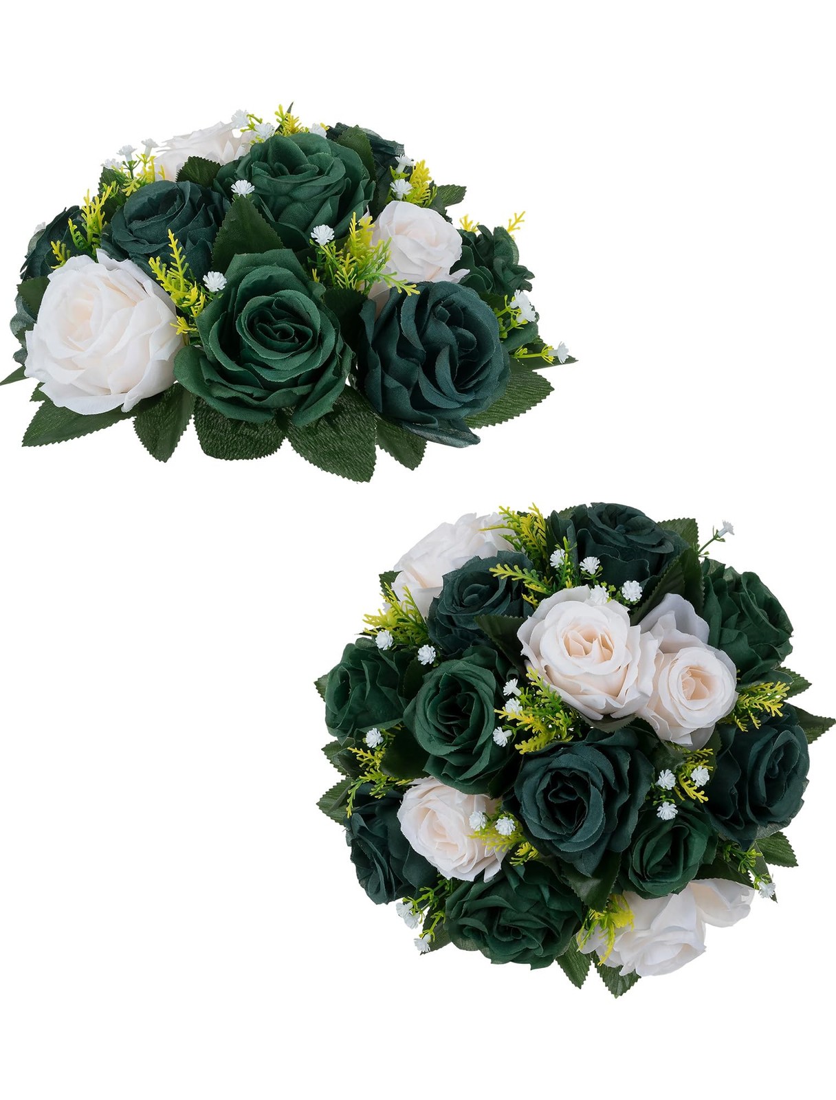 Green Flowers Artificial for Decoration: 2 Pcs Fake Rose Balls Table Centerpi…