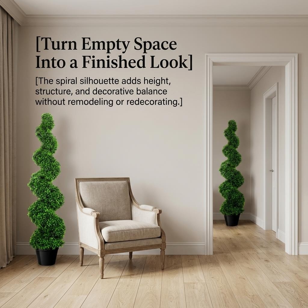 3.5Ft Topiary Trees, Artificial Boxwood Tree Set for Front Door Indoor Outdoor
