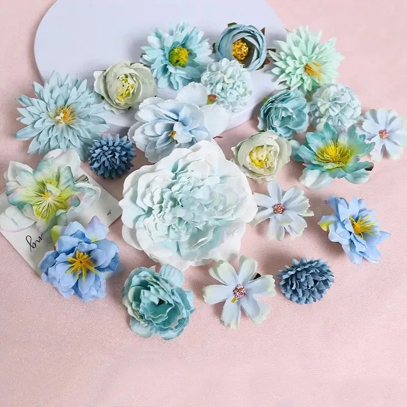 3/21Pcs Mixed Artificial Flowers Silk Rose Fake Flowers for Home Room Wedding De